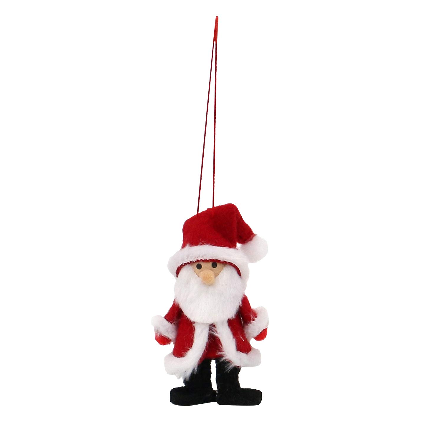 Dekohelden24 Textile Santa Claus Christmas Tree Holiday Decorations Set of 4 in Red/White Dimensions L/W/H: 4 x 4 x 8 cm