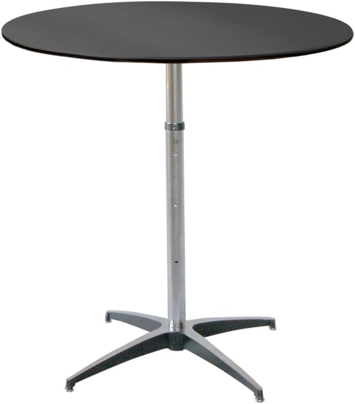 MityLite ABS Plastic 36" Round Adjustable Cocktail Table - Black, Grey, or Beige (Black)