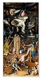 Le Jardin des délices - l'enfer Poster de Hieronymus Bosch Affiches pour Toutes Les pièces 40 x 80 cm Marron Christianisme Décoration Murale