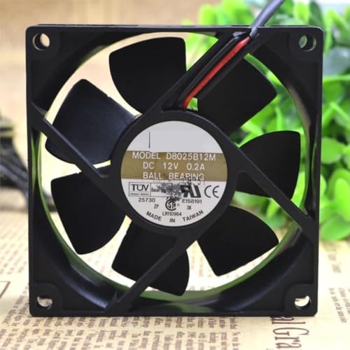 Ventilador AVC D8025b12m de 80mm y 12V con doble cojinete de bolas para refrigeración de PC