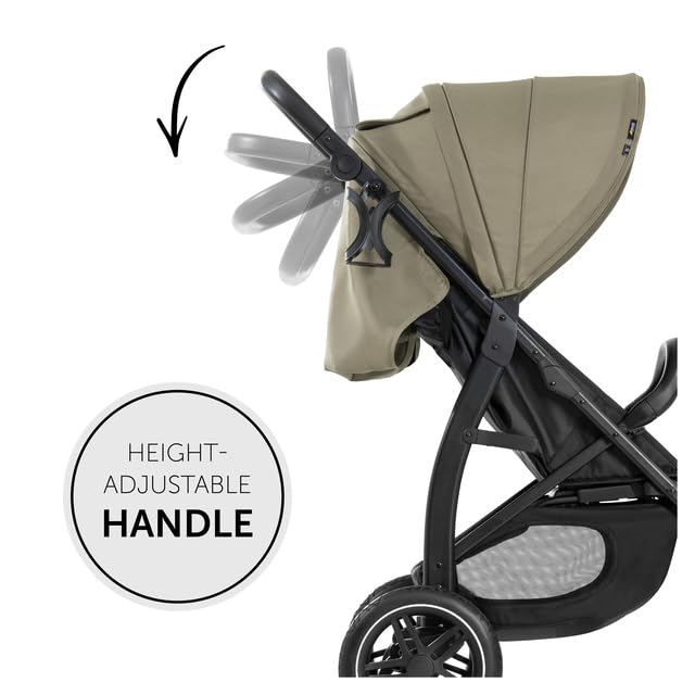 Image of Hauck Rapid 4D Baby Stroller - All-Terrain Foldable Pushchair with One-Hand Fold, Fully Reclining Seat, Adjustable Handlebar, UPF 50+ Canopy, Rubber Wheels, Cup Holder & Rain Cover, Suitable from Birth to 4 Years (Up to 22 kg), Green