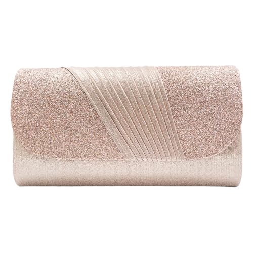Sacs à main plissés étincelants pour femme | Pochette cocktail gala