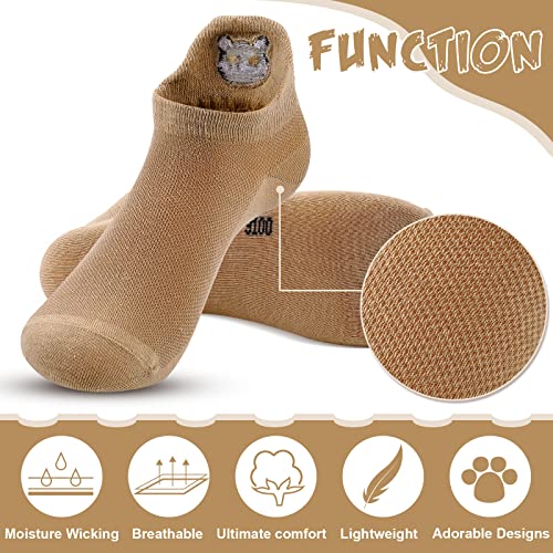 10 Pairs No Show Ankle Kawaii Socks Embroidered Funny Low Cut Socks Cute Cat Socks For Women Soft Comfortable Animal Socks For Women Girls, Multicolor #TOP2