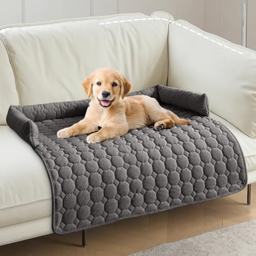 Cuccia per cani – 75 cm coperta per cani lavabile, antiscivolo con rullo per il collo, protezione per il divano per animali domestici, morbida protezione per i mobili per cani di piccola taglia media