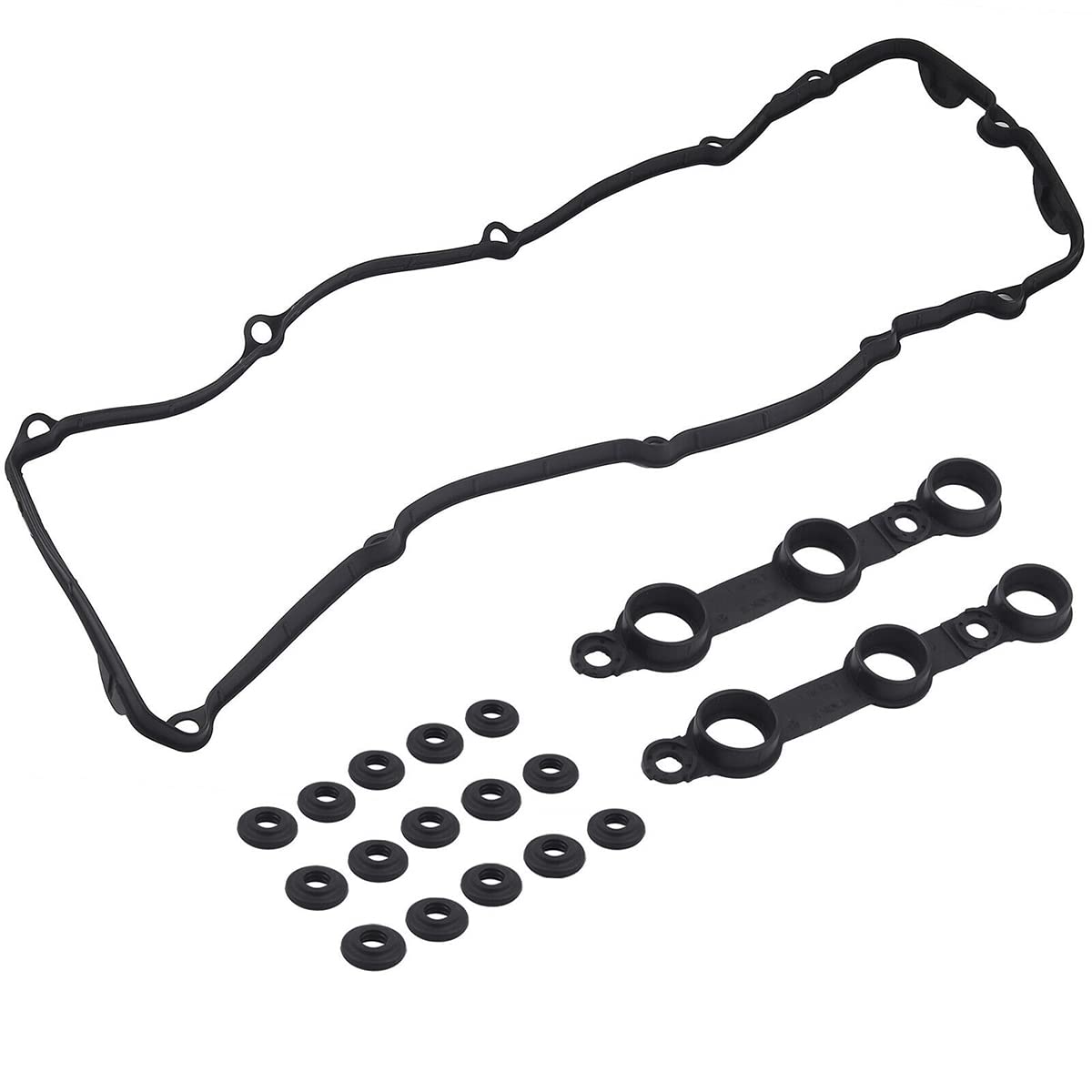 WayJun 11129070990 Engine Valve Cover Gasket replacement for E39 E46 E53 323i 323Ci 325i 325Ci 325xi 328i 328Ci 330i 330xi 330Ci 525i 528i X5 Z3