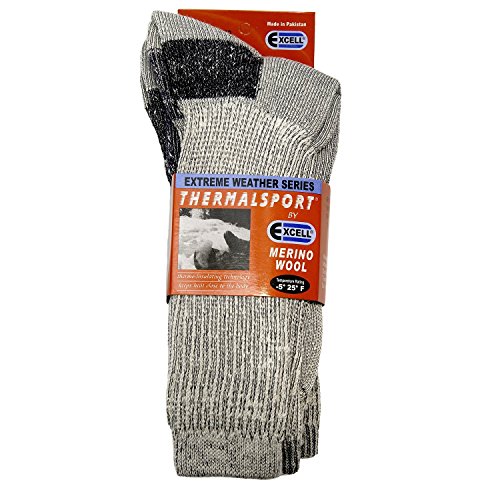 Merino WOOL Socks, with Thermo-insulating technology. Color Black or Gray, 2 Pair