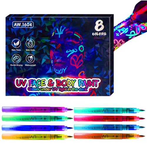 Lápices de luz lavables para maquillaje corporal, iluminado temporalmente en la oscuridad, lápiz de luz temporal para adultos, niños, niñas, fiestas, ropa, artesanías, maquillaje de piel