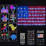 HOLILLUMA Smart Curtain String Lights, 400LED RGB Hanging Fairy Light, DIY Custom Pattern Word, 144