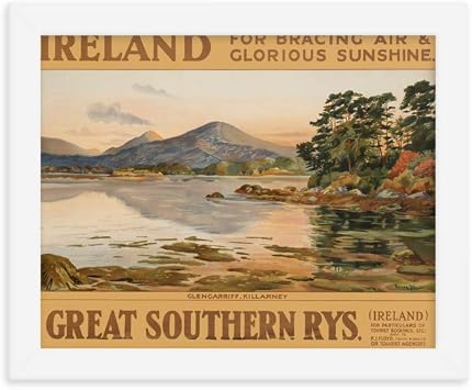 Vintage Poster - Ireland 1080 - Enhanced Matte Paper Framed Poster 8x10 -White Frame