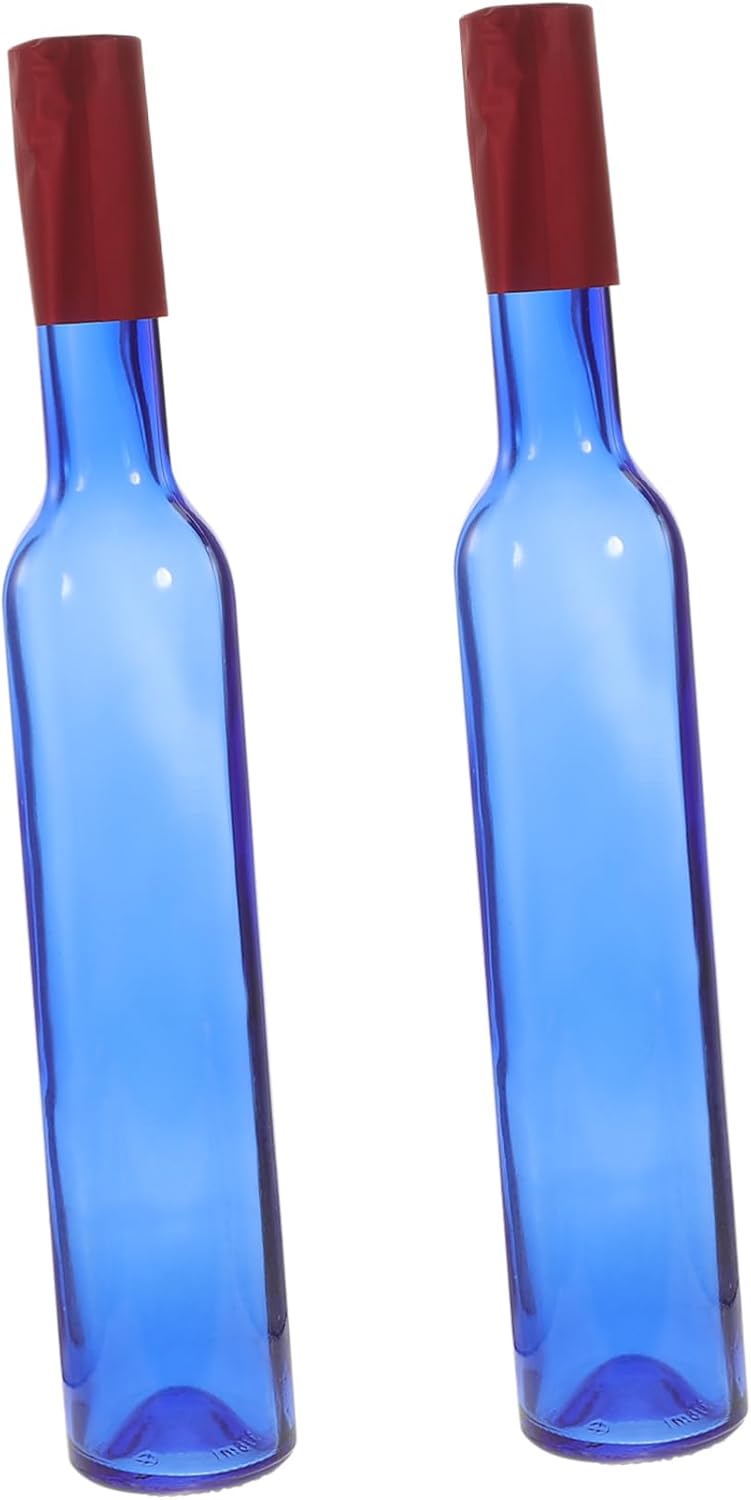 LABRIMP 2pcs Glass Wine Bottles for Crafts Home Decor and Party Use Empty Wine Bottles for Juice Flowers and Beverage Storage