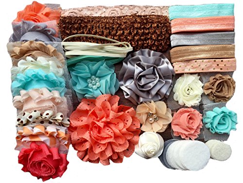 Mini Headband Kit Makes 14 Headbands, DIY Baby Headband Kit - Sandy Beaches