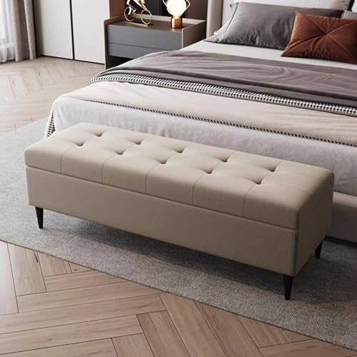 Banc ottoman haut de gamme avec coffre de rangement salon - 3