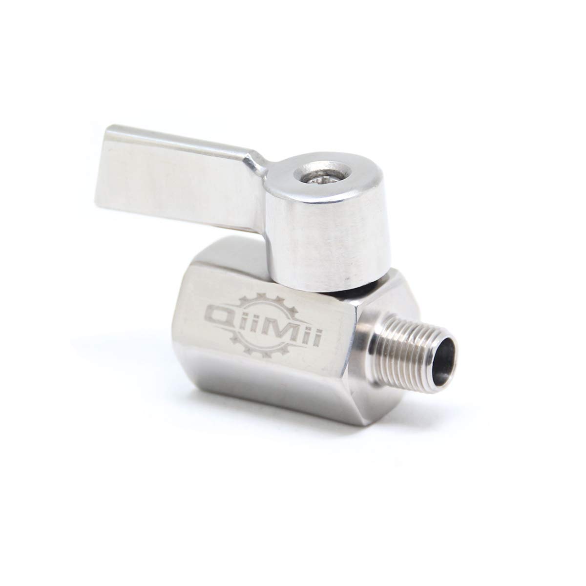 Mini válvula de bola de acero inoxidable NPT hembra x rosca macho SS304, 2 unidades (1/8 pulgadas)