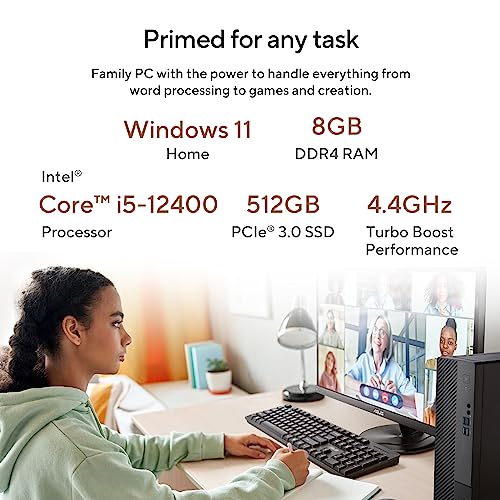 ASUS S500SD, 6 core, Intel Core i5-12400, Tower PC (8GB RAM/512GB SSD/Integrated Graphics/Windows 11 + MS Office/with Keyboard & Mouse//Black/5... - Image 2