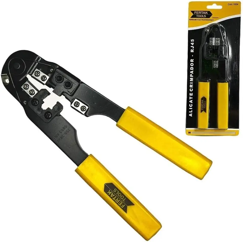 Fertak Alicate Crimpador Cortador Decapador Fios Prof Rj45