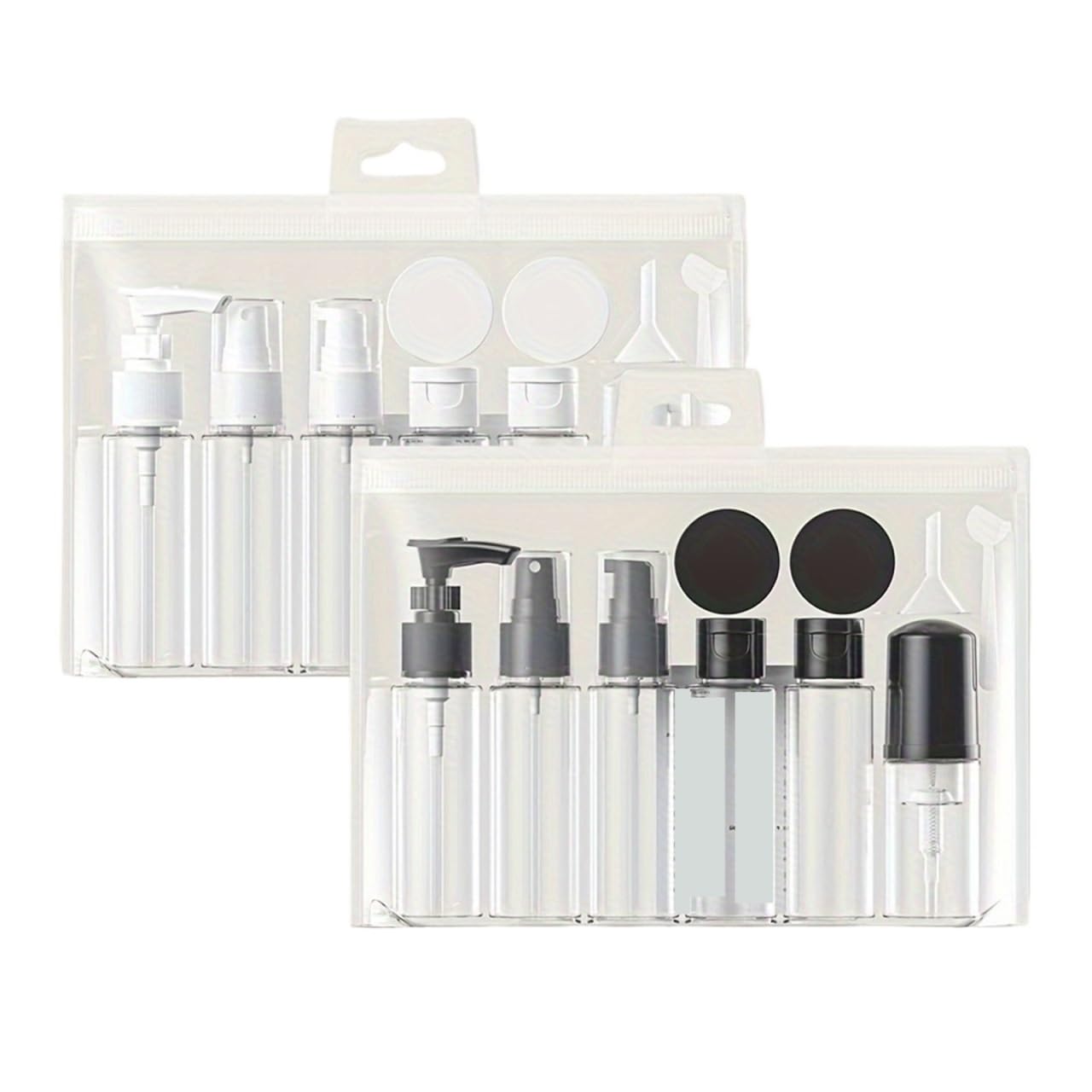 XIEHYA 11pcs/set PET Black And White Travel Portable Separate Bottle Shampoo Bath Lotion Toner Essence Package For Toiletries(22pcs-whiteblack)