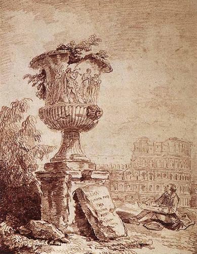 Sublimez un mur vide avec le tableau le dessinateur du vase par Hubert Robert en toile 60x90