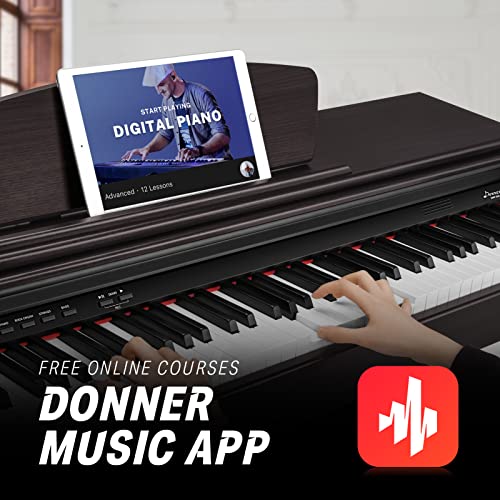 Piano numérique, DONNER DDP-300 Clavier 88 touches lestées lourdes à poids progressif, marteau gradée, piano électrique… - Les Beatles, Paul McCartney, John Lennon, RIngo Starr, George Harrison Piano numérique, DONNER DDP-300 Clavier 88 touches lestées lourdes à poids progressif, marteau gradée, piano électrique… – Image 6