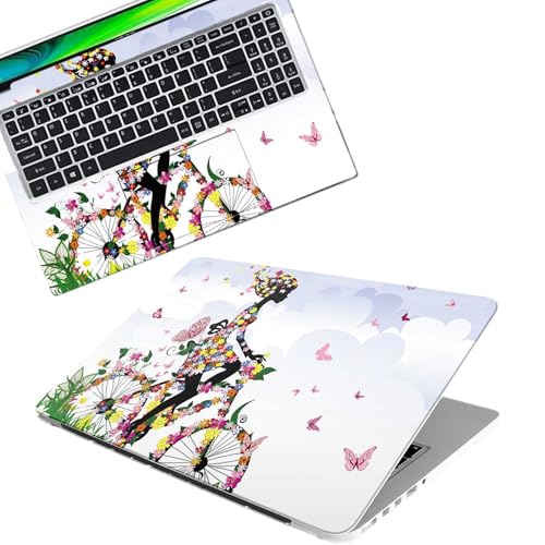 Image of Galaxsia Butterfly Happy Girl Full Body Vinyl Laptop Skin /Sticker /Cover Upto 15.6 Inches Laptops Laminated-Removable-HD Quality Compatible for Hp-Dell-Sony-Lenovo-Asus etc.(15x10 Inches)