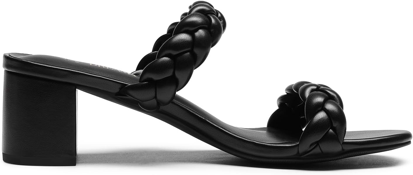 DREAM PAIRS Women's Two Braided Strap Low Heels for Women Open Toe Block Chunky Heels Sandals Holiday Party Wedding Dress Pumps Shoes - Image 4