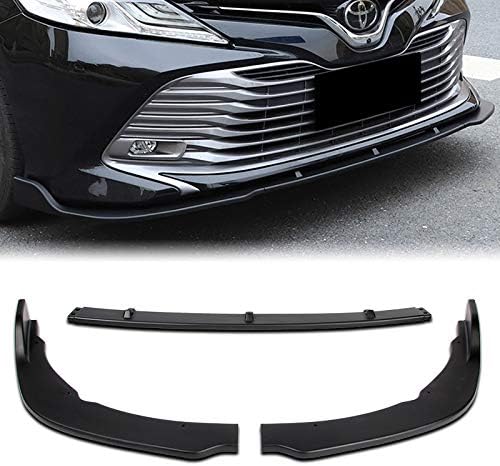 3PCS Front Bumper Lip Kit fit for compatible with 2018-2020 Toyota Camry, Sport-Style Splitter Trim Protection Spoiler, Air-Dam-Chin-Diffuser (Unpainted Matt Black)