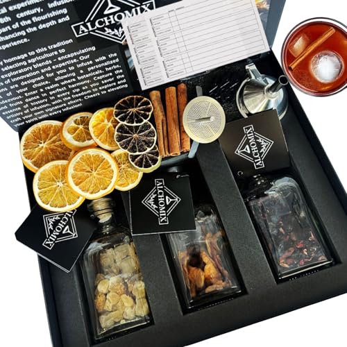 Cocktail Infusion Kit - DIY Spirit Infuser Set with Organic Ingredients, Garnishes, Recipes, Tools...