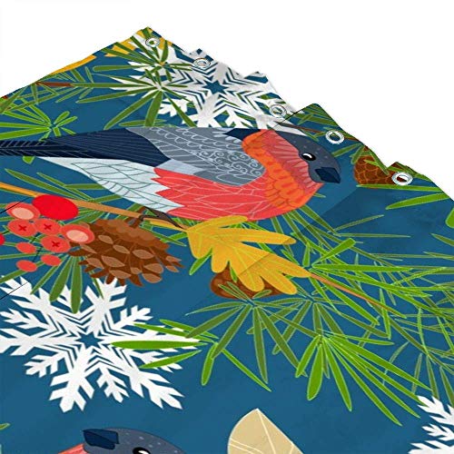 Rideau de douche forêt en polyester 168x183 cm avec 12 crochets