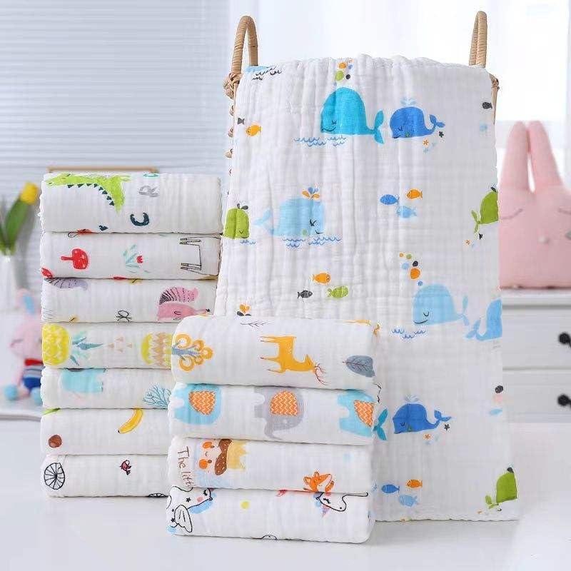 Image of Muslin Bath Towels 100% Muslin Cotton 50 x 100 cm Extra Soft and Absorbent Baby Muslin Towels for Boys Girls (Pack of 2)