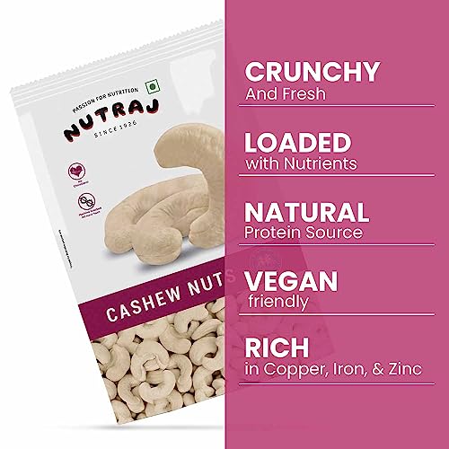 Nutraj Whole Cashew Nuts W320, 1kg 100 Natural Premium Kaju