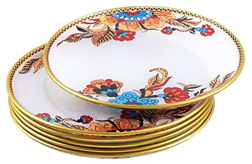 Gurcuglass Glass Plate Set 7,8 Inch - Salad Plates | Dessert Appetizer - Glass Lunch - Small Plates Set, Set Of 6, Suitable For Snacks, Appetizer, Home, Party, Restaurant (White Flower) (Grc001) #TOP4