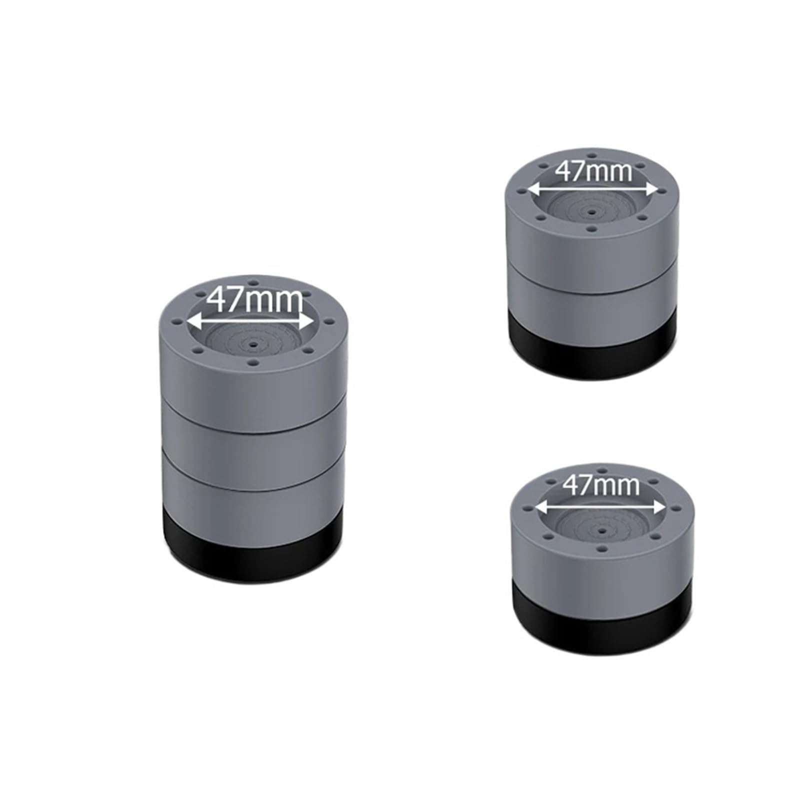 Almohadillas Antivibración, Compatibles Con Lavadora Universal | Kit De Rodillos Antideslizantes, Base De Pie De Elevación For Muebles For Lavadora(4pcs Gray 85mm)