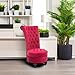 HOMCOM Retro High Back Armless Royal Accent Chair Fabric Upholstered Tufted Seat for Living Room, Dining Room and Bedroom, Crimson Red