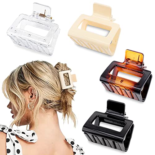 4-Pack Neutral Banana Claw Clips, 2", Fine–Medium Hair