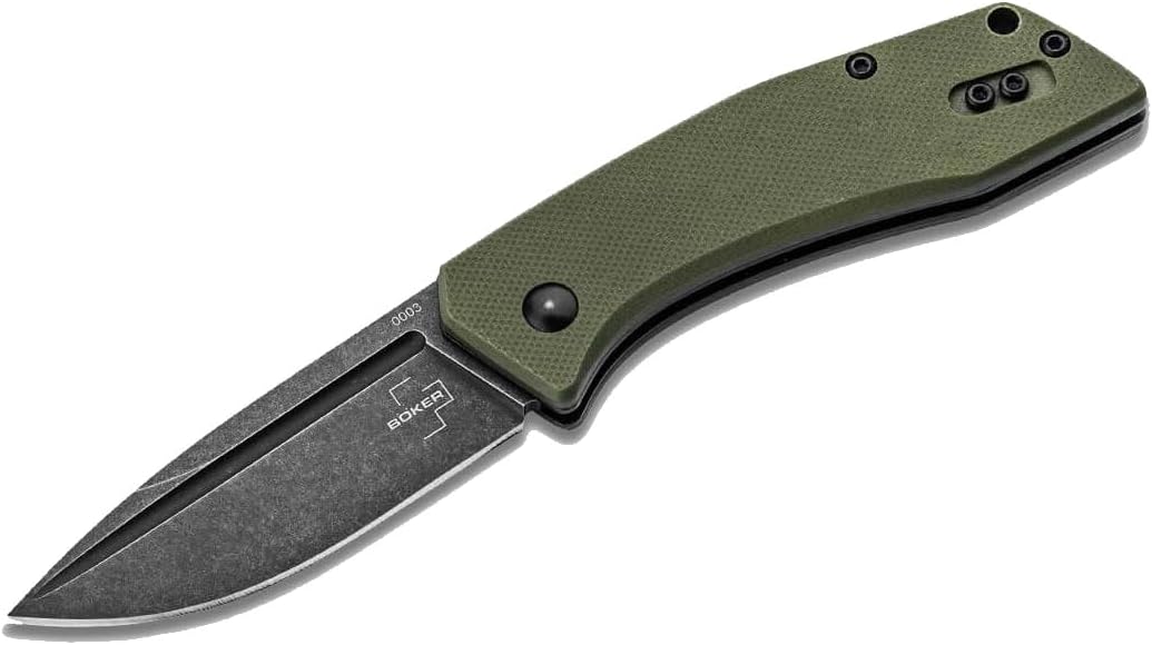 BÖKER PLUS® Worldwide 2.0 Pocket Knife - legal EDC two-handed folding knife with clip - slipjoint - G10 handle green - drop point - black blade - professional outdoor