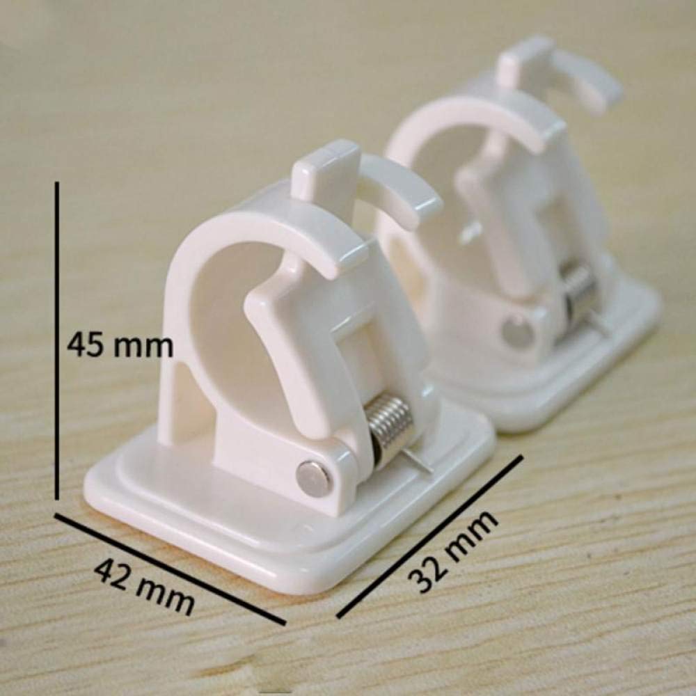 Supports Adhésifs Télescopiques Pour Rideau De Douche - Lot De 2, Fixation Sans Perçage