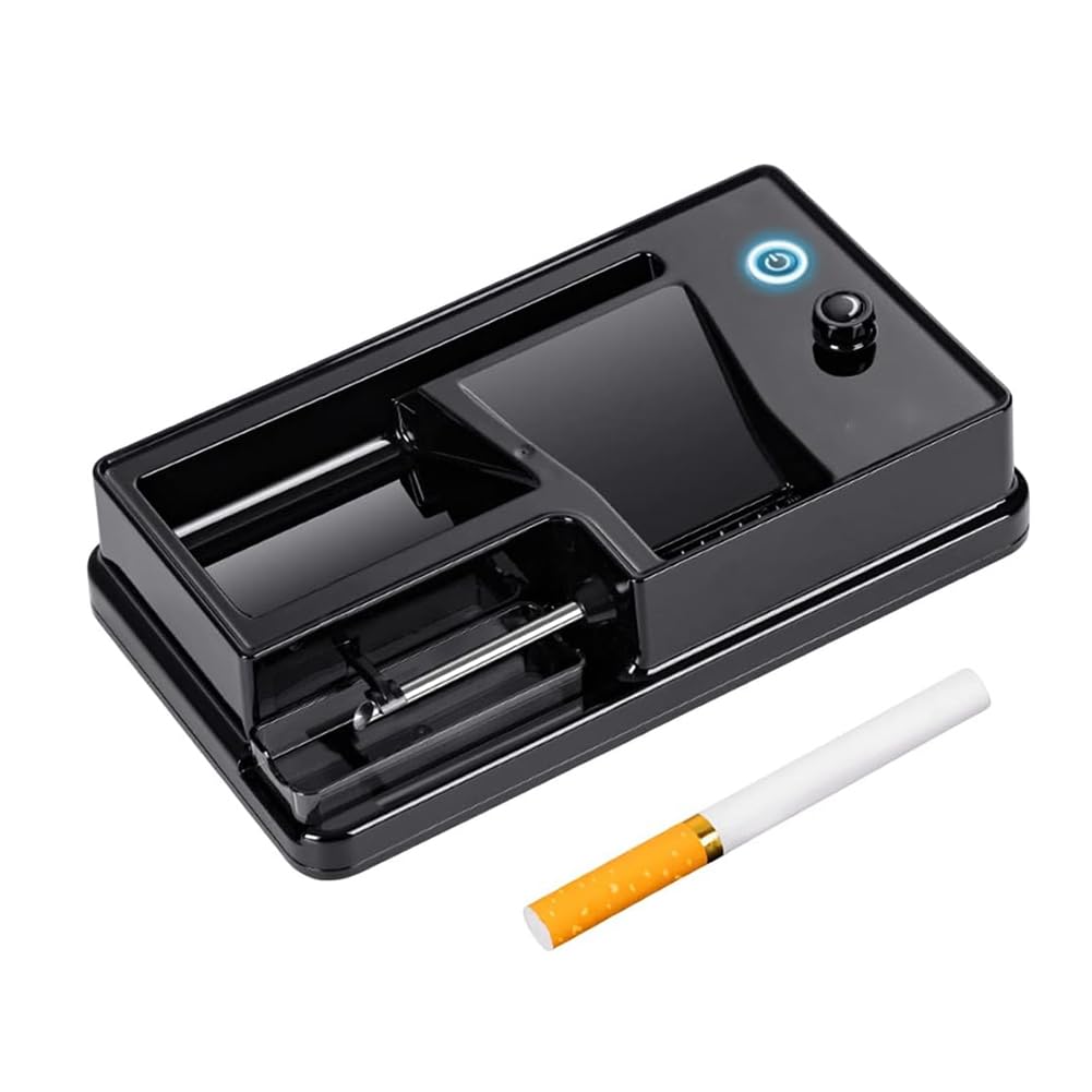 WEYIMVTO Cigarette Maker, Infrared Induction Portable Cigarette Filling Machine, Suitable for 6.5/8Mm Paper(Black,8mm)
