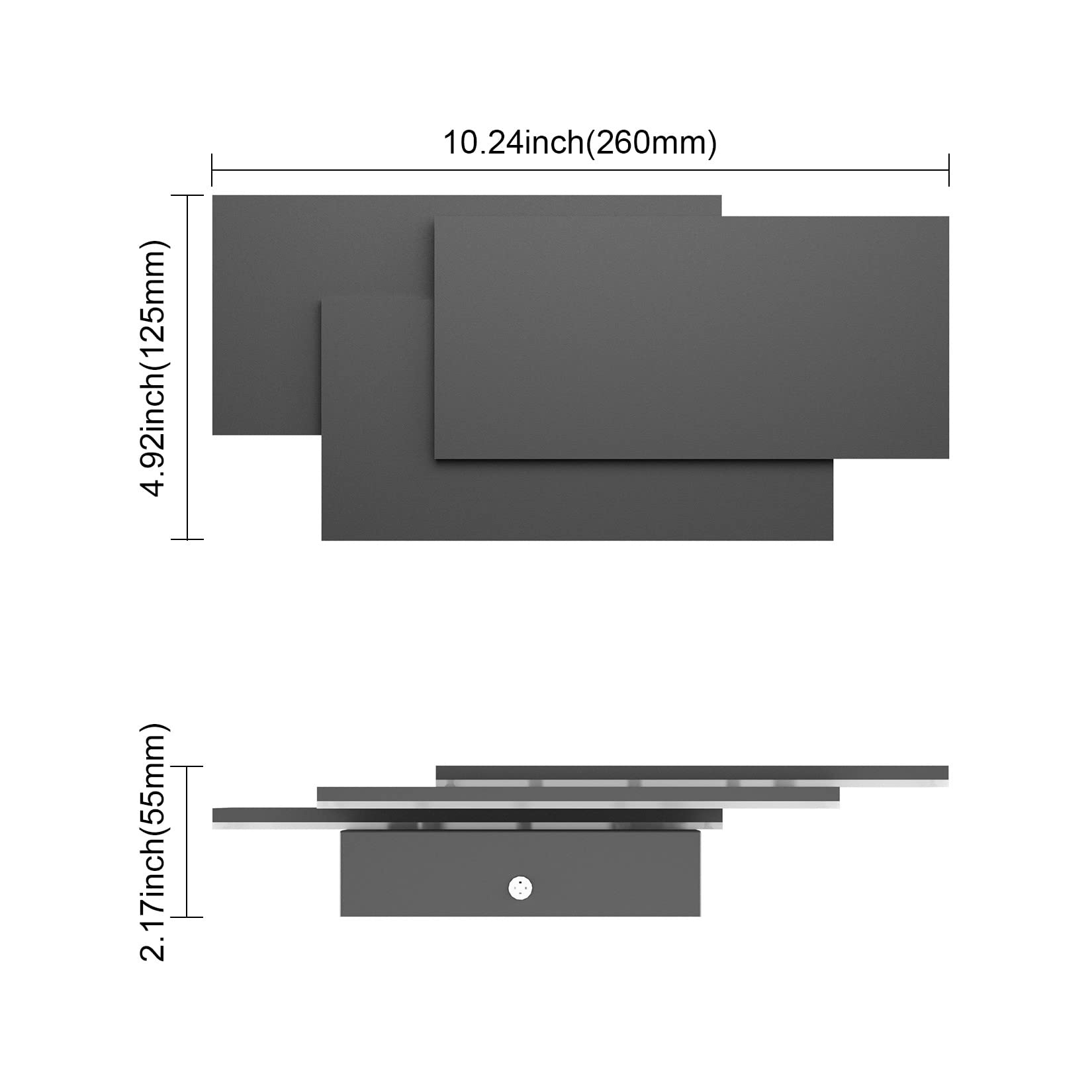 Klighten LED Wandlampe Innen 30W, 91cm 3000LM Moderne Wandbeleuchtung, Up und Down Wandleuchte für Schlafzimmer, Wohnzimmer, Treppen und Corridor, Warmweiß 3000K, Schwarz