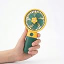 Cute Flower Mini Handheld Fan Rechargeable USB Portable Desk Fan for Girls, Kids & Travel with Stand | 3 Speed Cooling Fan, Pack Of 2 (MULTICOLOUR) gallery image