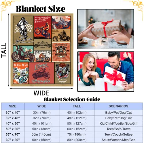 Domgoge Motorcycle Blanket Throw for Boys Soft Cozy Flannel Motorcycle Lover Gift Throw Blanket Fluffy Fuzzy Fleece Blankets for Teen Men Women Sofa Couch Bed Decor 130x152cm - Image 2