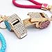AIFUDA 2Pcs Whistle Keyrings, Crystal Rhinestone Whistle Bling Whistle with Chain for Bag Accessory Pendant Purse Charm Handbag Decor Ornaments Keychain