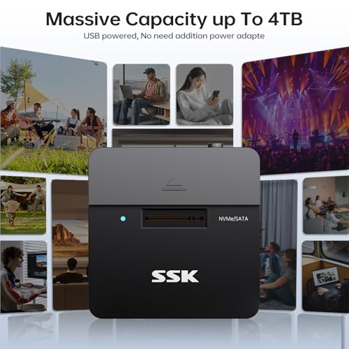 Adaptador SSD SSK M.2 NVMe y SATA USB 3.2 Gen 2 10Gbps miniatura 5
