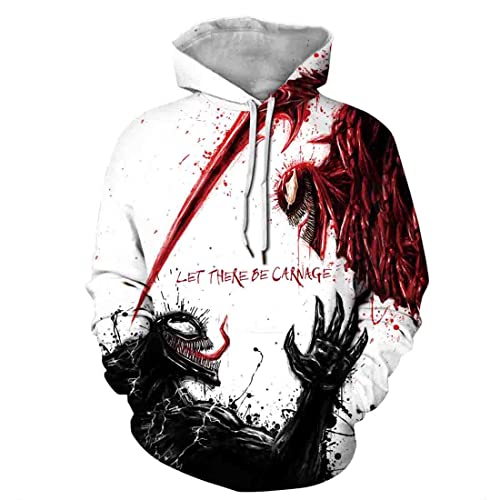 Leezeshaw Chico Venom Sudaderas con capucha, Los Hombres 3D Superhéroe Veneno Carnage Impreso con...