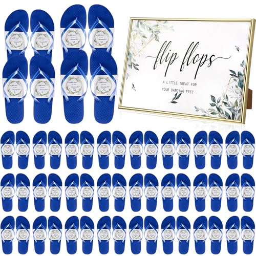 Image of Zoooyawn 24 Pairs Wedding Party Favors Flip Flops Bulk Wedding Sign for Guest