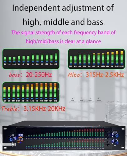 Ecualizador digital profesional de 31 bandas, reducción de ruido, 10 efectos preestablecidos guardables, indicador de nivel estéreo, sistema de sonido profesional, equipo para karaoke (Tamaño: EQ-777S) miniatura 4