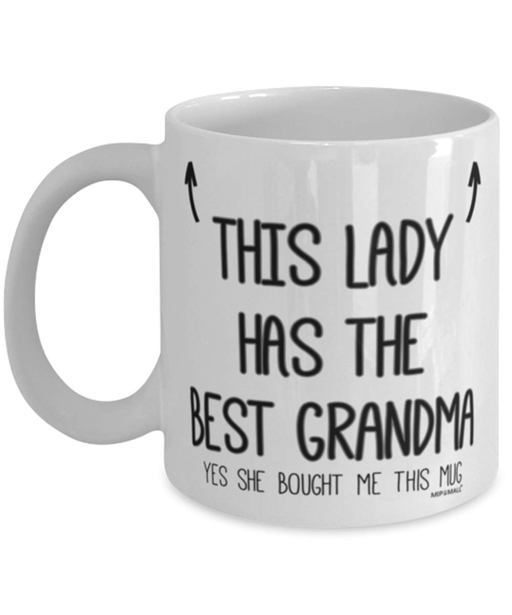 Daughter Mug - Gifts for Granddaughter - This lady has the best Grandma - Coffee Mugs - wm7462
