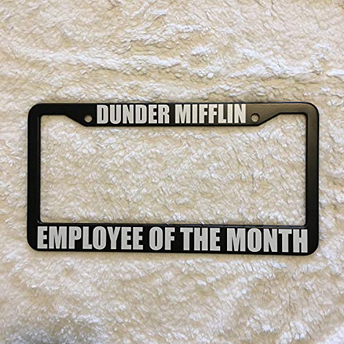 DKISEE License Plate Frame The Office License Plate Frame The Office Quotes Employee of The Month Funny Gift Aluminum License Plate Cover Novelty Car Label License Plate Frame 12 x 6