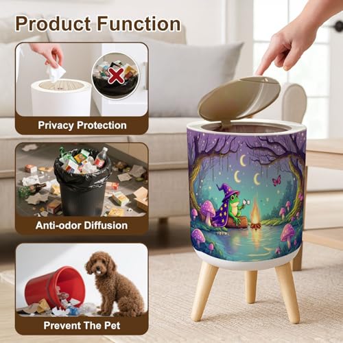 Caneca de basura plástica con tapa y patas 7L miniatura 6