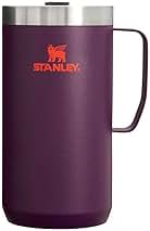 Stanley Stay-Hot Camp Mug 24 oz | Press Fit Drink Through Lid | Cup for Coffee, Tea and Drinks | Insulated Stainless Steel Coffee Mug | BPA-Free | Plum
