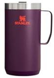 Stay-Hot Camp Mug 24 oz | Press Fit Drink Through Lid | Cup for Coffee, Tea and Drinks | Insulated Stainless Steel Coffee Mug | BPA-Free | Plum