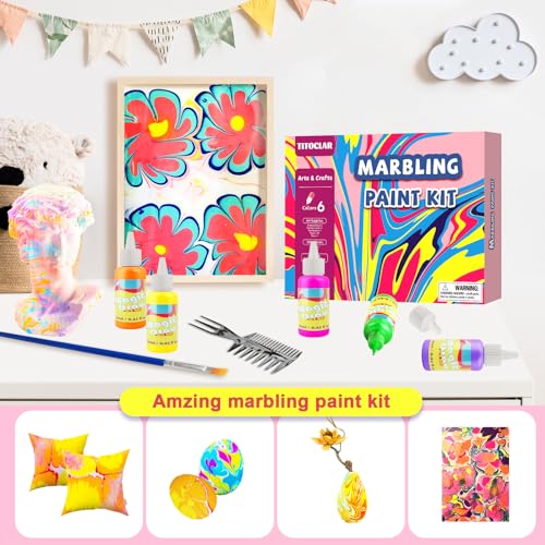 Prime Titoclar Kids' Water Marbling Paint Kit (Yellow) 4.99 + Free Shipping + 50% Off Code A6U1LLH0 - image 6